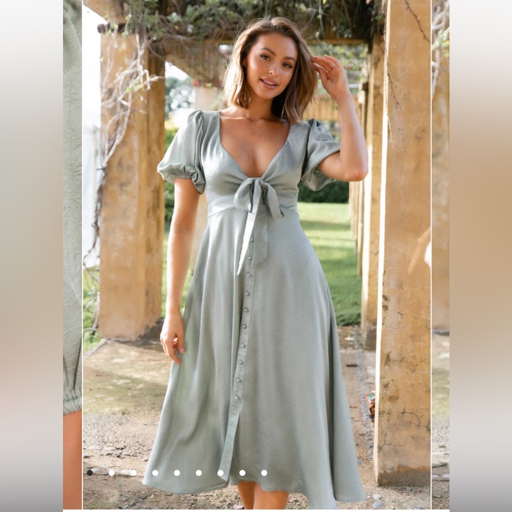Petal and Pup Sage Green Piper Dress Size 4